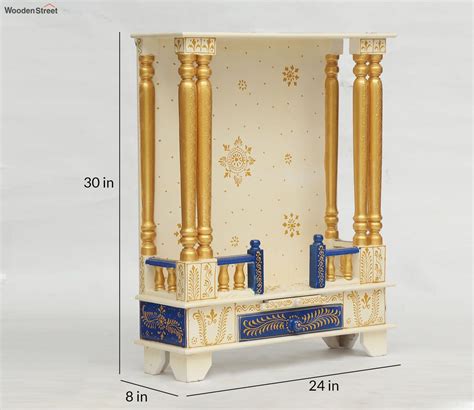 Buy Pillar MDF and Sheesham Wood Temple for Pooja (Blue) Online in India at Best Price - Modern ...