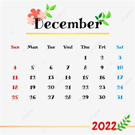 December 2022 Monthly Calendar Design Kalender 2022 Desember 2022