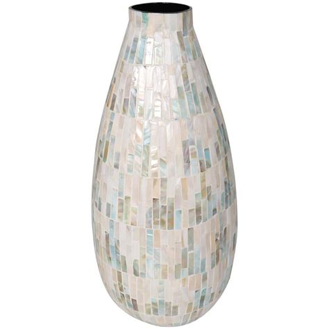 Litton Lane White Handmade Mosaic Inspired Mother Of Pearl Decorative