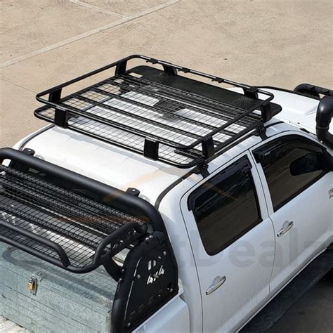 Cobra Roof Cage Hilux 2005 2015 Black Powder Coated Steel Mesh Rack