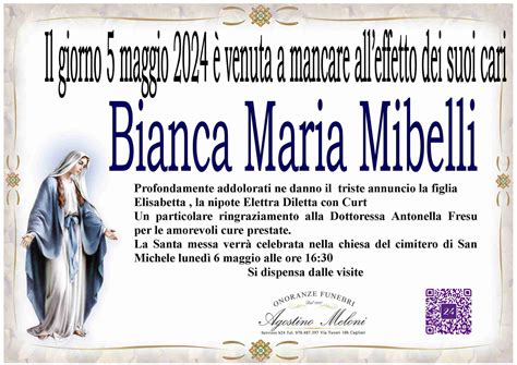 Funerali e annunci funebri a Cagliari | Bianca Maria Mibelli - Funer24
