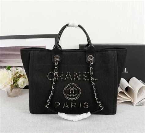 Chanel Classic Tote Bag Gold Toned Hardware Black For Women In Cm