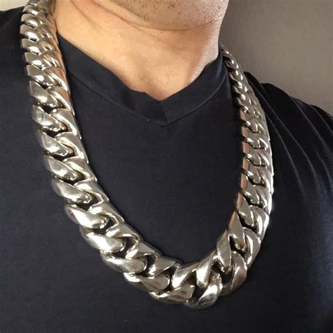 10mm Silver Cuban Link Chain