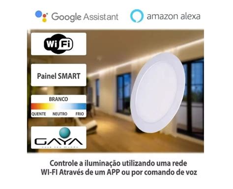 Painel Plafon Embutir Redondo W Smart Wi Fi Dimeriz Vel Cct Sculpy