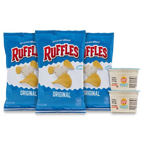 Ruffles And Lays Chip And Dip Pack 12 Ct Chips 12 Ct Dips