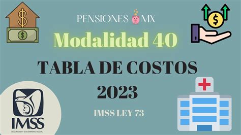 Tabla COSTOS MODALIDAD 40 IMSS YouTube