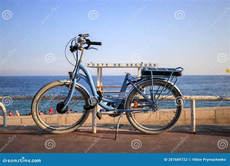 Bicycle Parked On The Promenade Near The Beach Editorial Photography