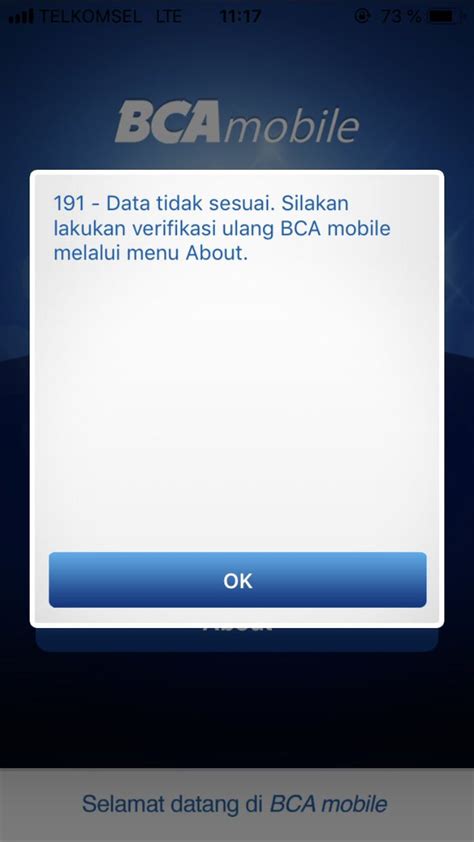 Verifikasi Ulang Bca Mobile Melalui Menu About