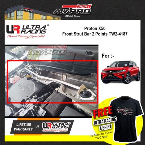 Proton X Front Strut Bar Point Ur Tw Ultra Racing Shopee