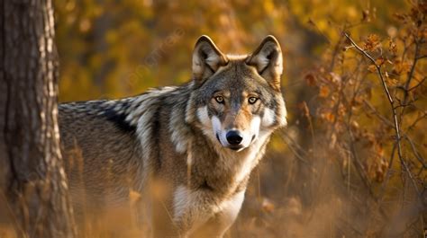 Wolf In Autumn Wallpaper Background, Wild One Picture, Wildlife, Wild Background Image And ...