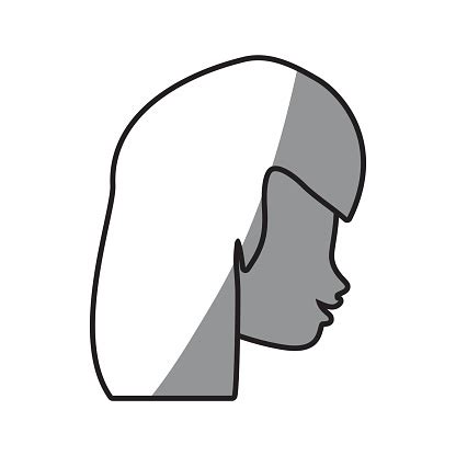 karakter profil wajah wanita ilustrasi stok  gambar