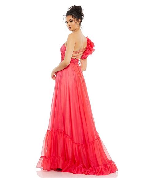 Mac Duggal Womens Ieena Ruffled One Shoulder Tiered Gown Macys