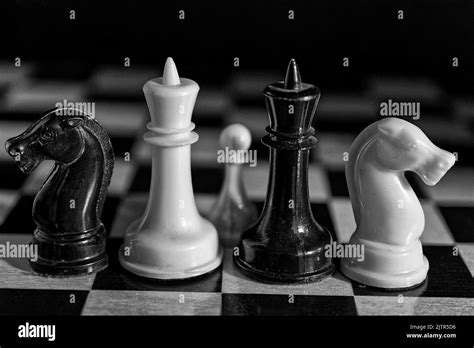 Old Chess Pieces Black And White Stock Photos And Images Alamy