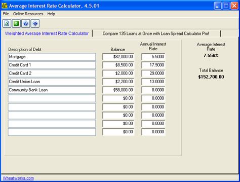 Download Free Average Interest Rate Calculator 4.5.01