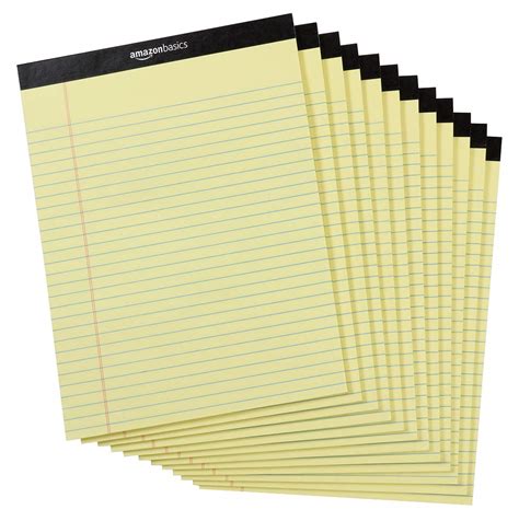 Amazon Basic Legal Pad Letter Size 12 Books Yellow Each 50 Sheets