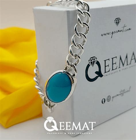 Salman Khan Style Handmade Bracelet - Silver Made Turquoise Stone