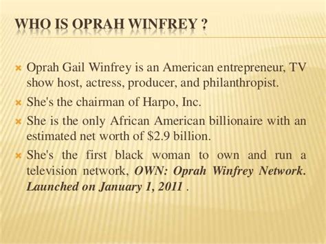 Oprah Winfrey (An Entrepreneur )