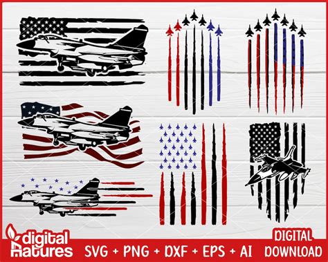 7 Files Usa Flag Jet Fighter Svg Military Jet Svg Air Force Svg Pilot Svg Png Silhouette For