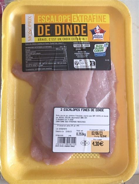 Escalopes Extra Fines De Dinde Monoprix