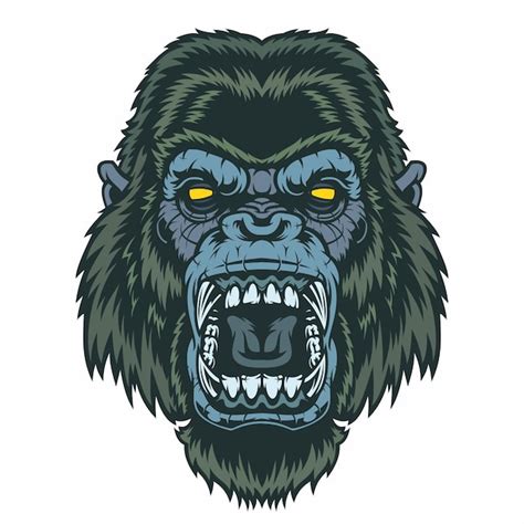 Premium Vector Angry Gorilla Head