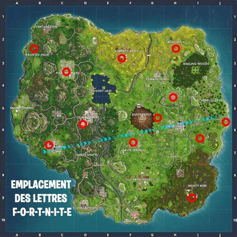 Fortnite Défi Saison 4 Emplacement Des Lettres F O R T N I T E