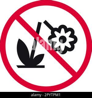 Stop Do Not Pluck Flowers Sign Illustration Symbol Icon Stock Vector