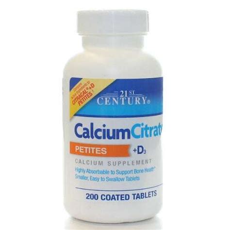 Calcium Citrate Petites D3 200 Tabs By 21st Century Bishops Market