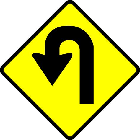 Onlinelabels Clip Art Caution U Turn