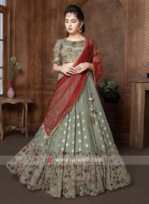 Designer Pista Green Lehenga Choli