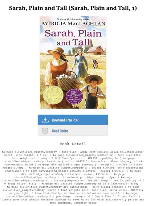 Download !PDF Sarah, Plain and Tall (Sarah, Plain and Tall, 1) Full ...