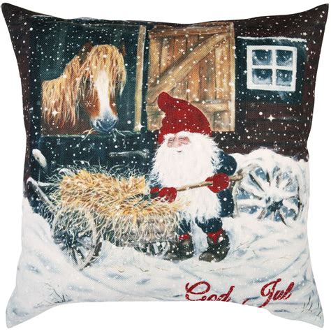 Kuddfodral Nostalgi Tomte God Jul X Cm