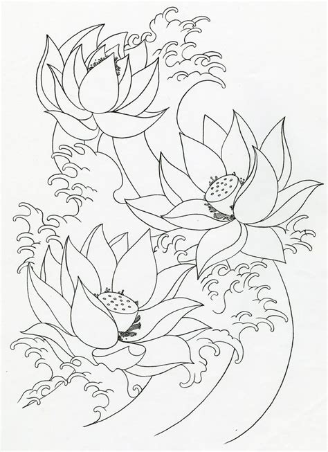 Japanese Lotus Flower Tattoo Design Clip Art Library