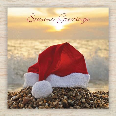 Beach Sunset Christmas Cards and Packs | Pebble Beach Christmas Cards ...