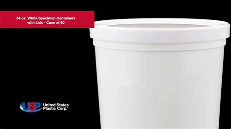 64 Oz White Specimen Containers With Lids U S Plastic Corporation® Youtube