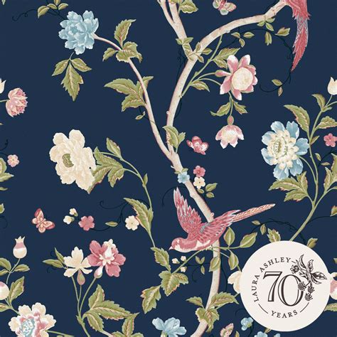 Laura Ashley Vliestapete Summer Palace Midnight Blue Blau Fsc Kaufen