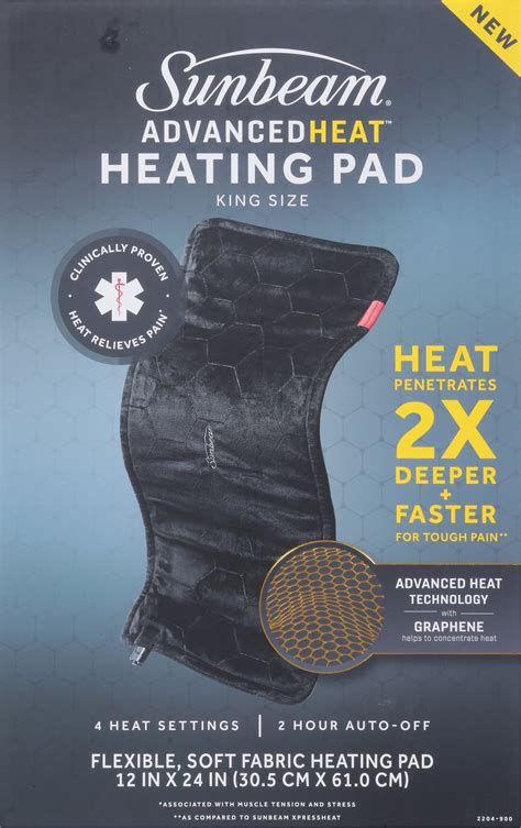 Sunbeam Advancedheat King Sized Heating Pad Sunbeam Heating Pad For Tough Pain Relief