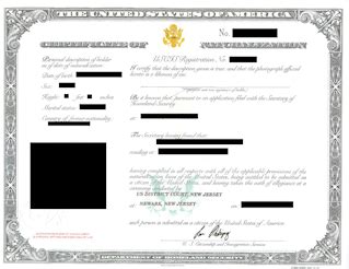 Naturalization Replacement Certificate | TUTORE.ORG - Master of Documents