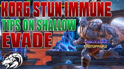 Fighting Stun Immune Korg Shallow Evade Method Marvel Contest Of Champions Youtube