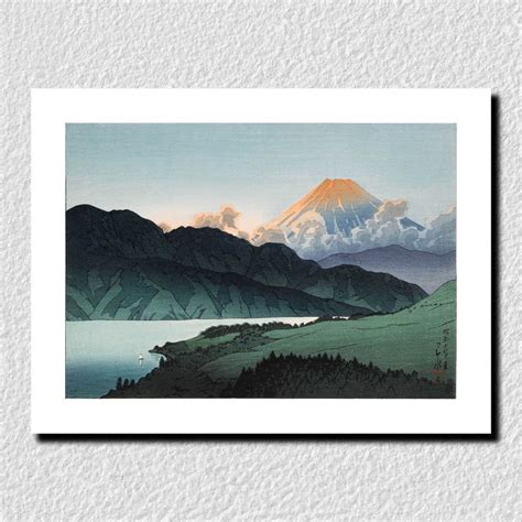 Reproduction D Estampe De Kawase Hasui Mont Fuji Le Soir Depuis Le Lac