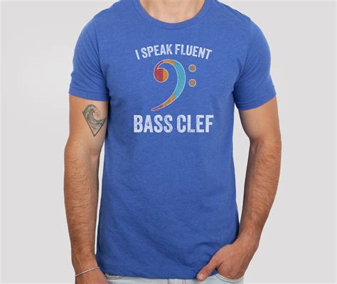 Bass Guitar Player T Shirt I Speak Fluent Bass Clef Musician Humor Tee Music Theory Shirt