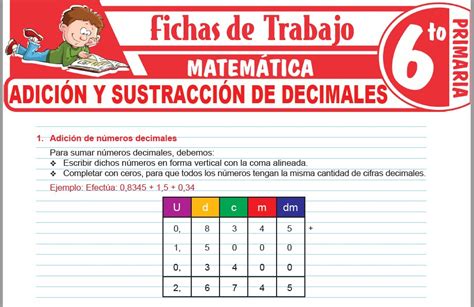 Matemática Para Sexto De Primaria Fichas De Trabajo