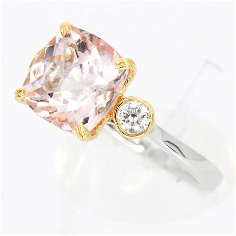 Ct White Gold Morganite And Diamond Ring Allgem Jewellers