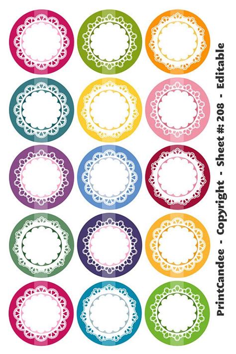 Inch Circles Editable Pdf X Delicate Lace By Printcandee