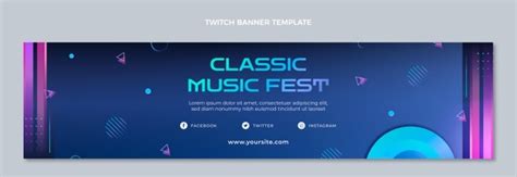 Free Vector | Gradient colorful music festival twitch banner