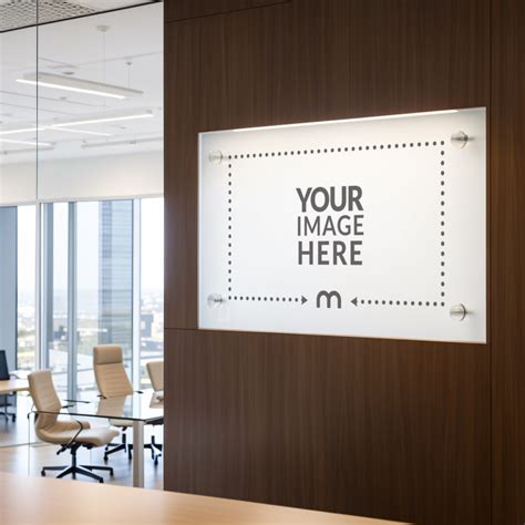 Glass Signage Mockup Outside Corporate Office Meeting Room - Mediamodifier