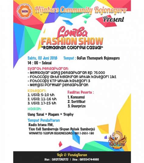 Lomba Fashion Ramadhan Colorpul Casual Jonegoroan Bojonegoro