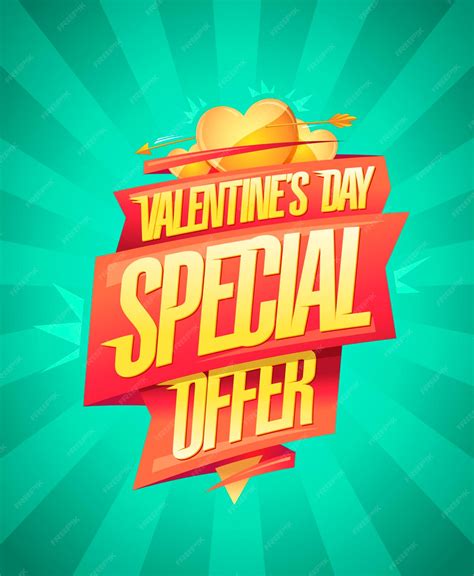 Premium Vector Valentines Day Special Offer Poster With Golden Hearts