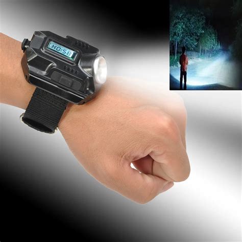 Portable LED Wrist Watch USB Wrist Flashlights Torch 4 Mode Wristlight