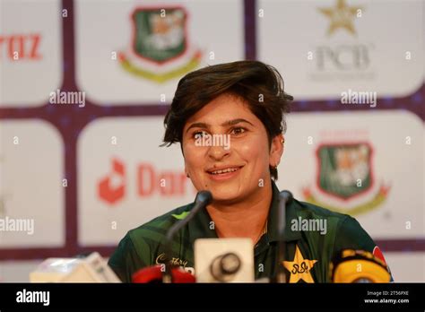 Pakistan Women Cricket Team Captain Nida Dar Attends A Pre Match Press