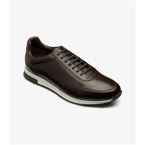 Loake Mens Bannister Trainer In Dark Brown Leather Parkinsons Lifestyle